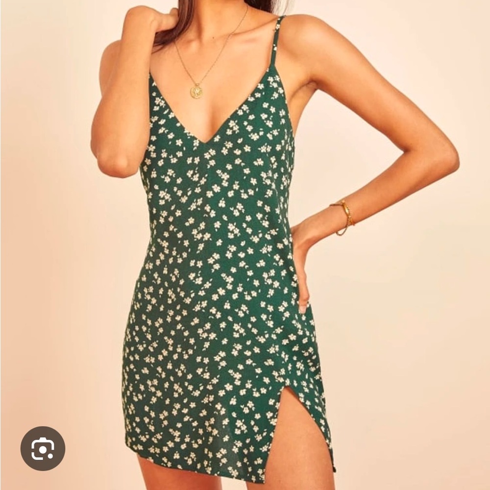 Reformation Marlowe dress in annette green floral in size small once